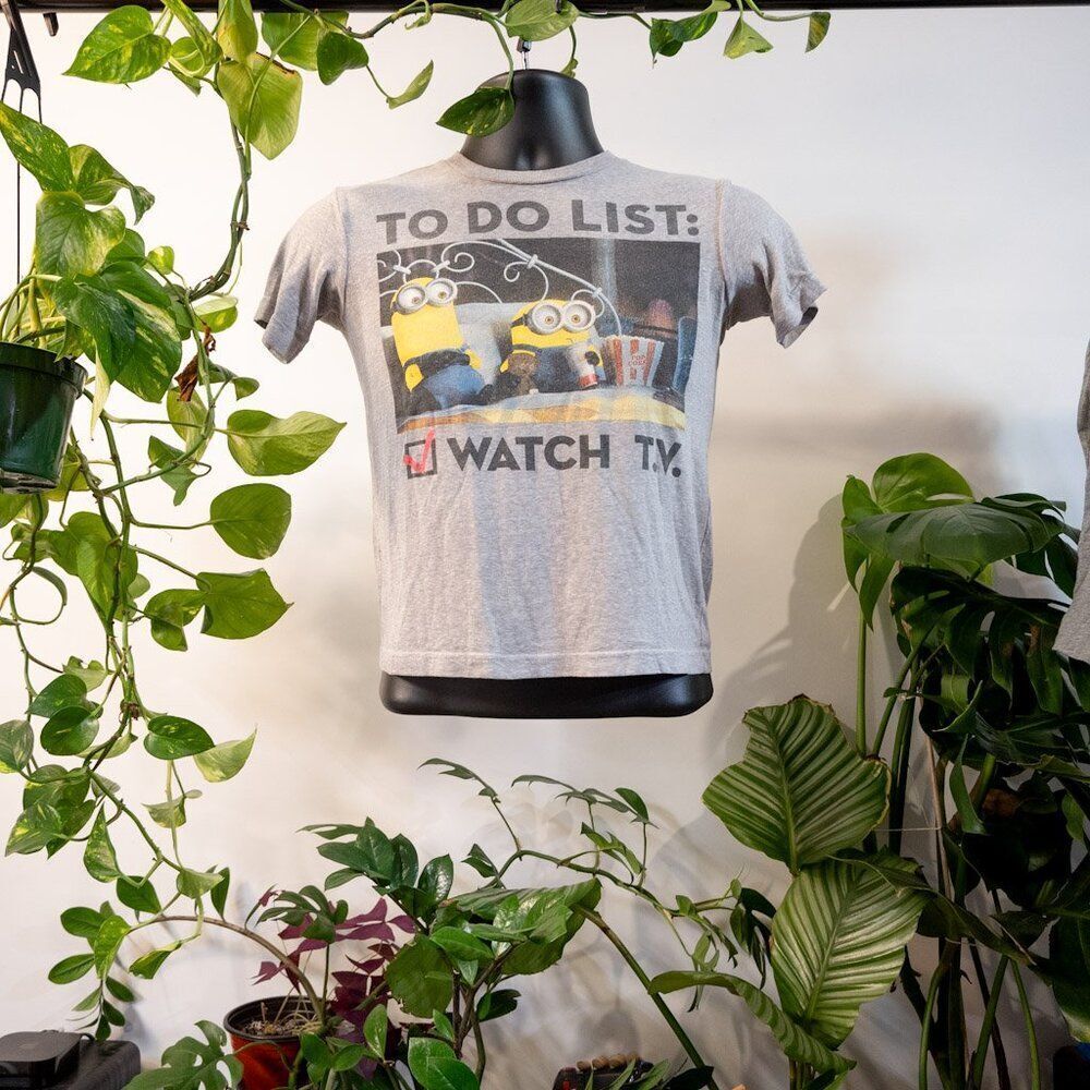 Minions "To-Do List: Watch TV" Graphic Tee, Despicable Me, Size XS